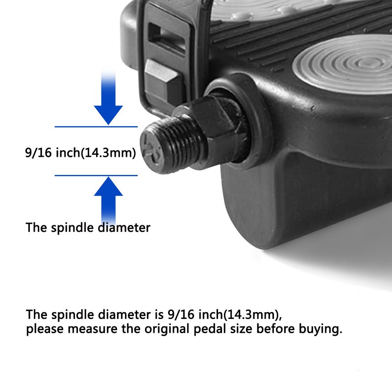 Beyoung Exercise Bike Pedals with Straps, 9/16" Stationary Recumbent Bike Pedals for Indoor Exercycle Bike,Spin Bike,Toe Cages for Peloton Bike, 1 Pair - Image 4
